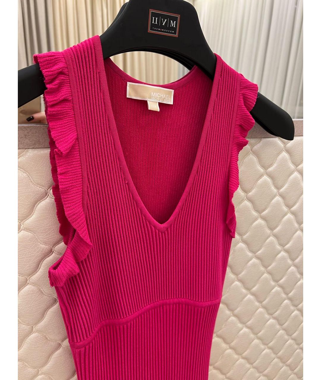 MICHAEL KORS Розовое вискозное повседневное платье, фото 3