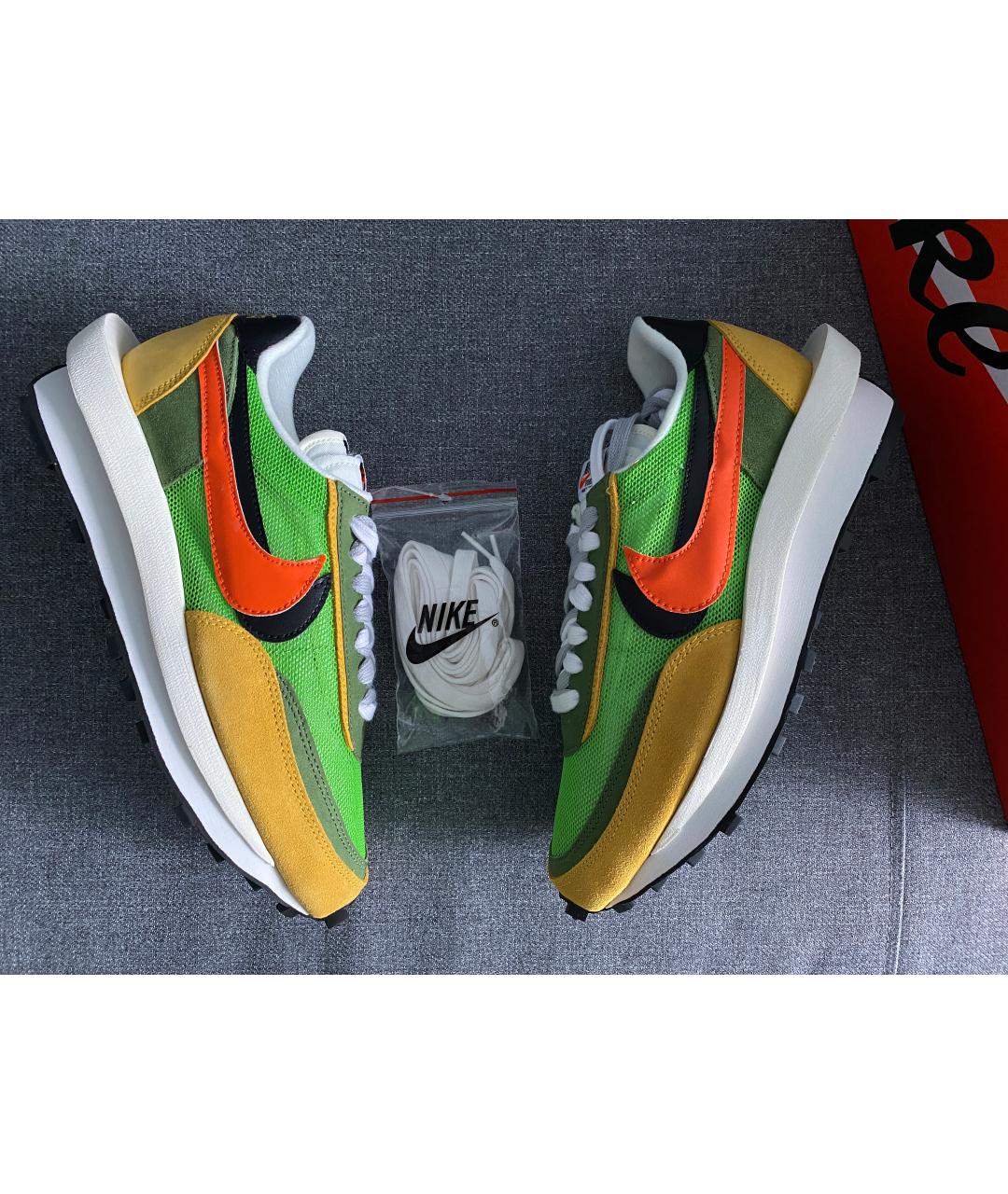 NIKE Зеленые текстильные низкие кроссовки / кеды, фото 2