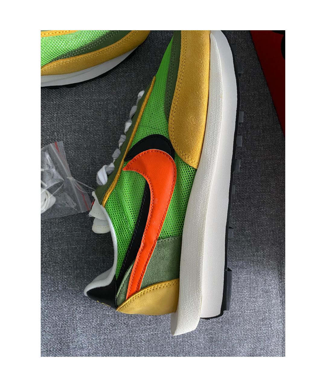 NIKE Зеленые текстильные низкие кроссовки / кеды, фото 4