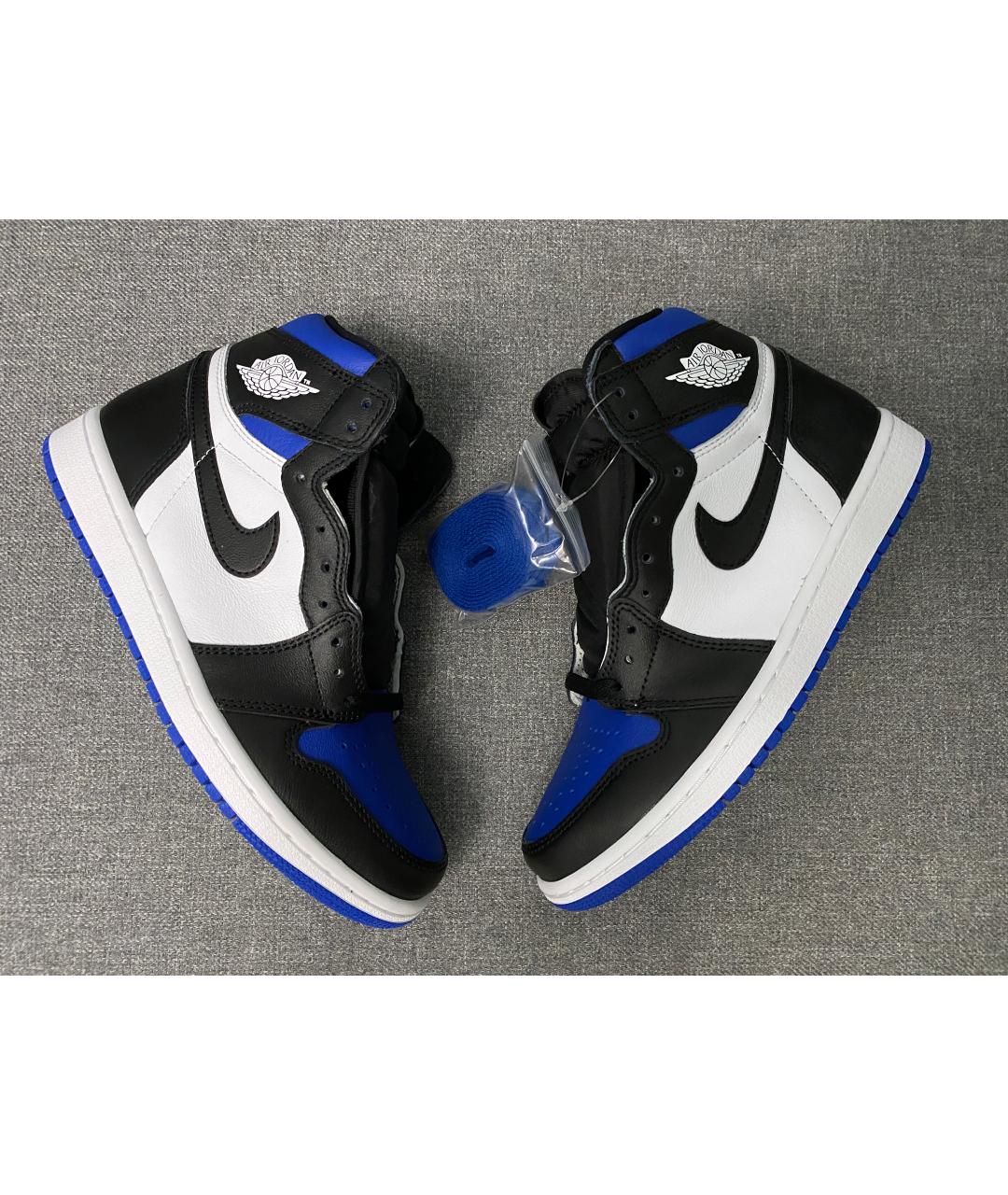 NIKE Синие кожаные высокие кроссовки / кеды, фото 2