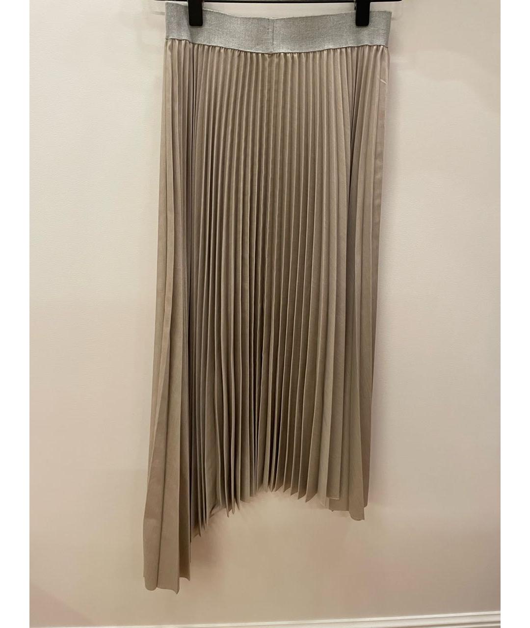 FABIANA FILIPPI Серая хлопко-эластановая юбка макси, фото 2