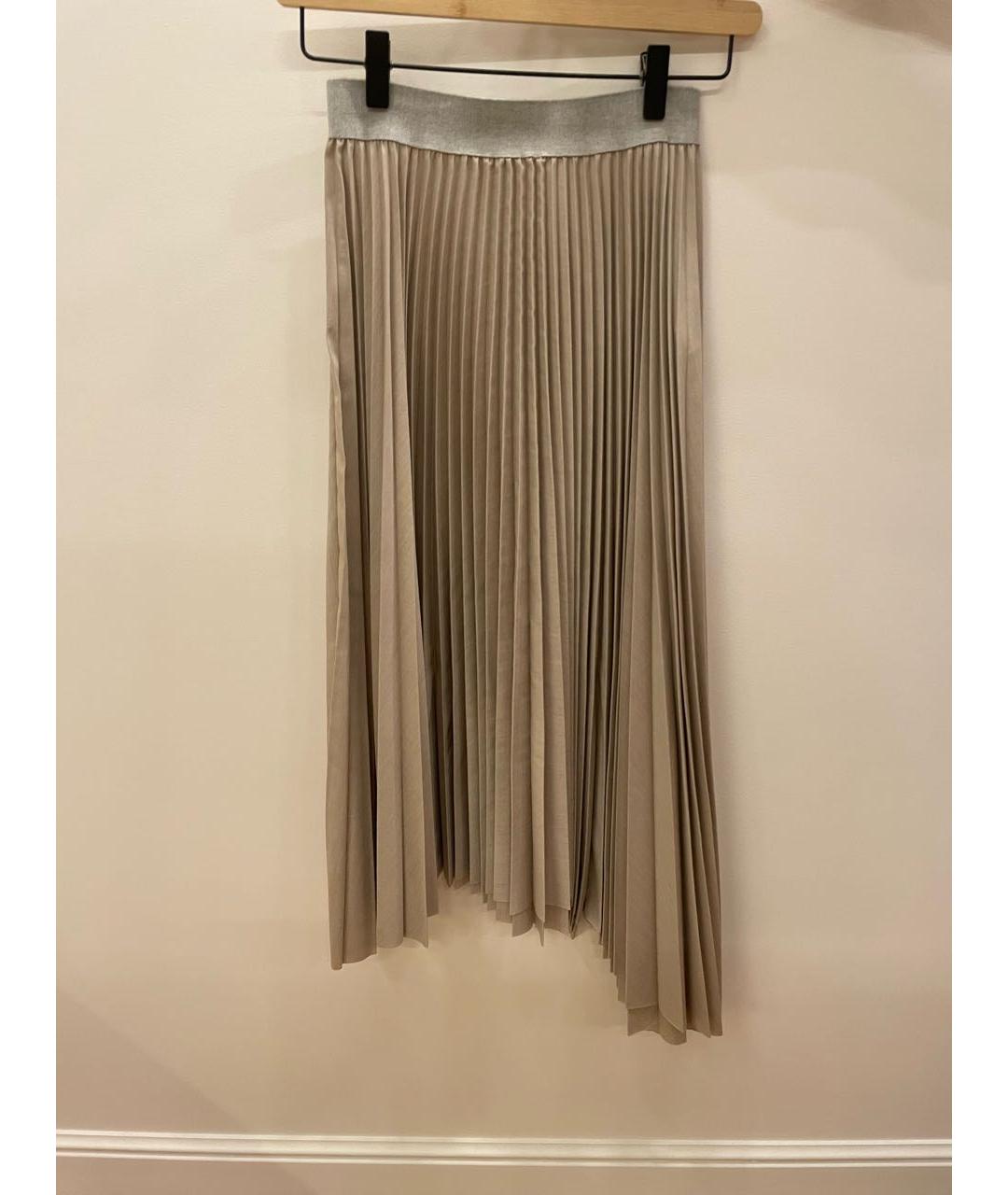 FABIANA FILIPPI Серая хлопко-эластановая юбка макси, фото 6
