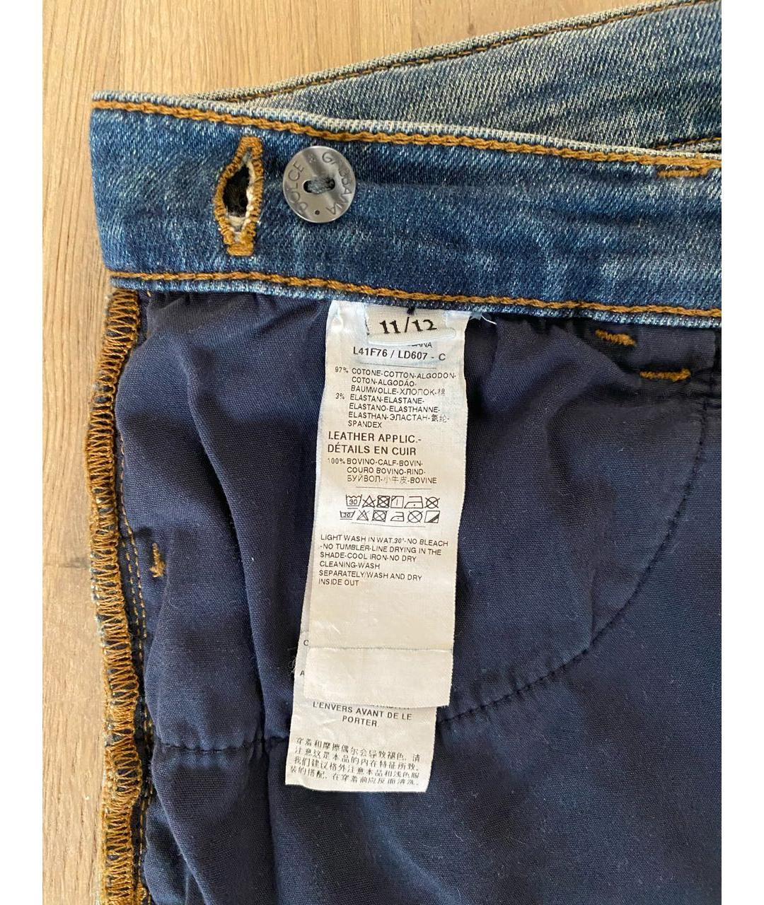 DOLCE&GABBANA Синие хлопковые детские джинсы, фото 4