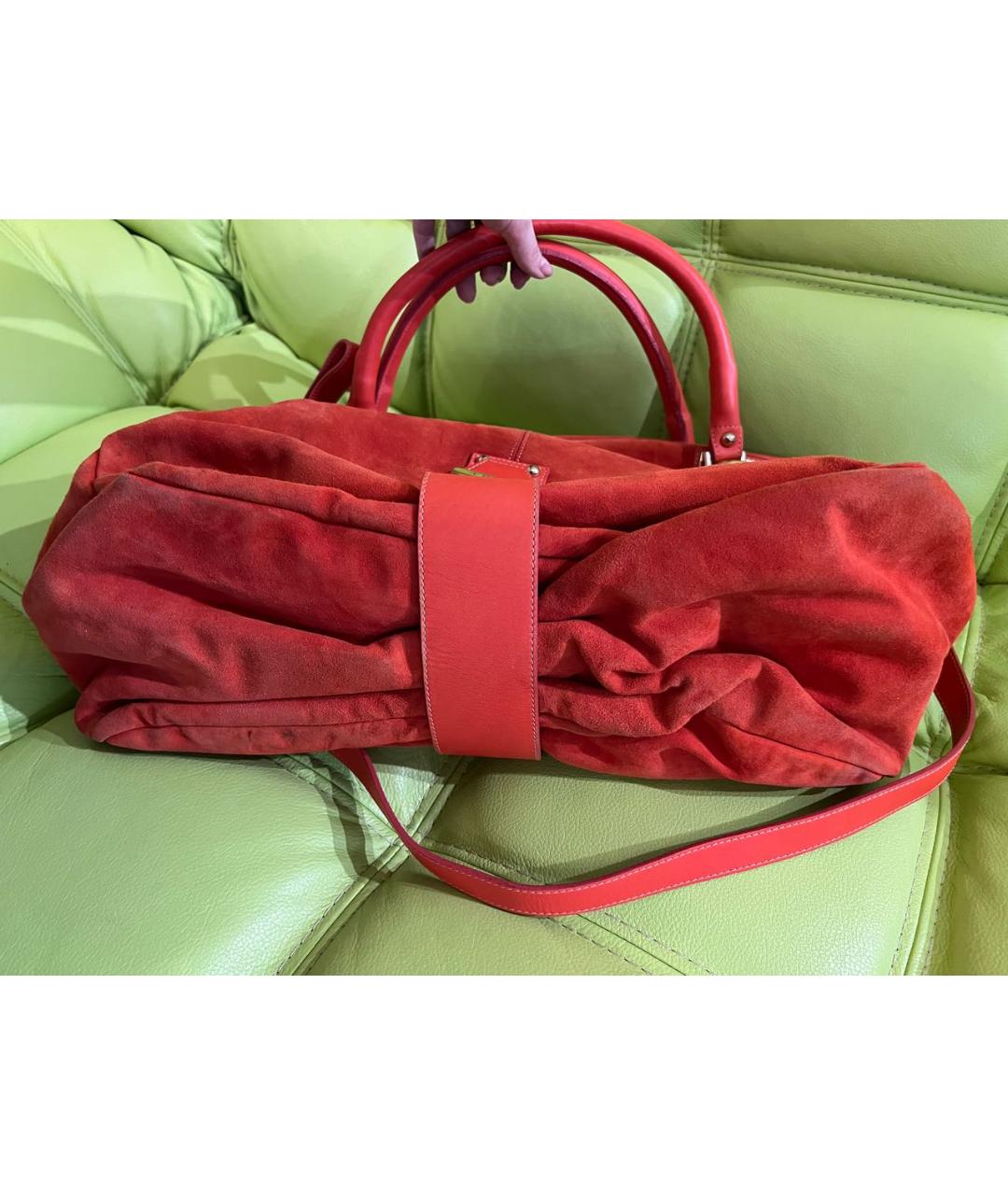 BALDININI Красная замшевая сумка тоут, фото 5