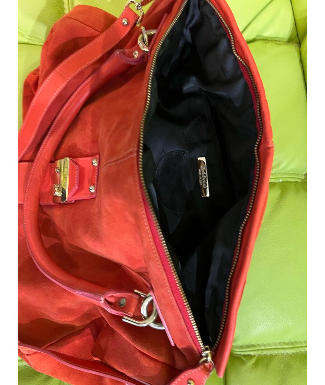BALDININI Красная замшевая сумка тоут, фото 3