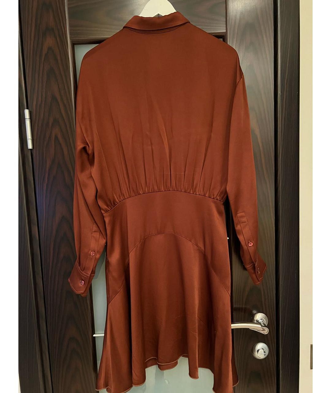 SPORTMAX Бордовое шелковое платье, фото 2