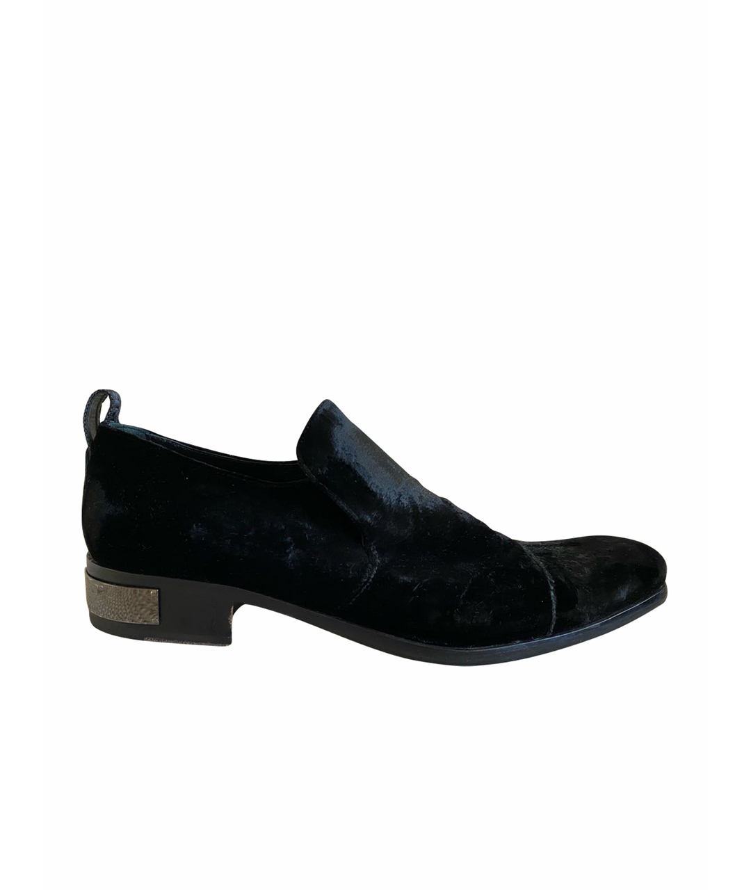 JOHN RICHMOND Черные бархатные туфли, фото 1