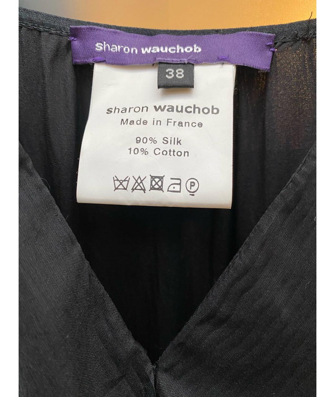 SHARON WAUCHOB Черная шелковая блузы, фото 3