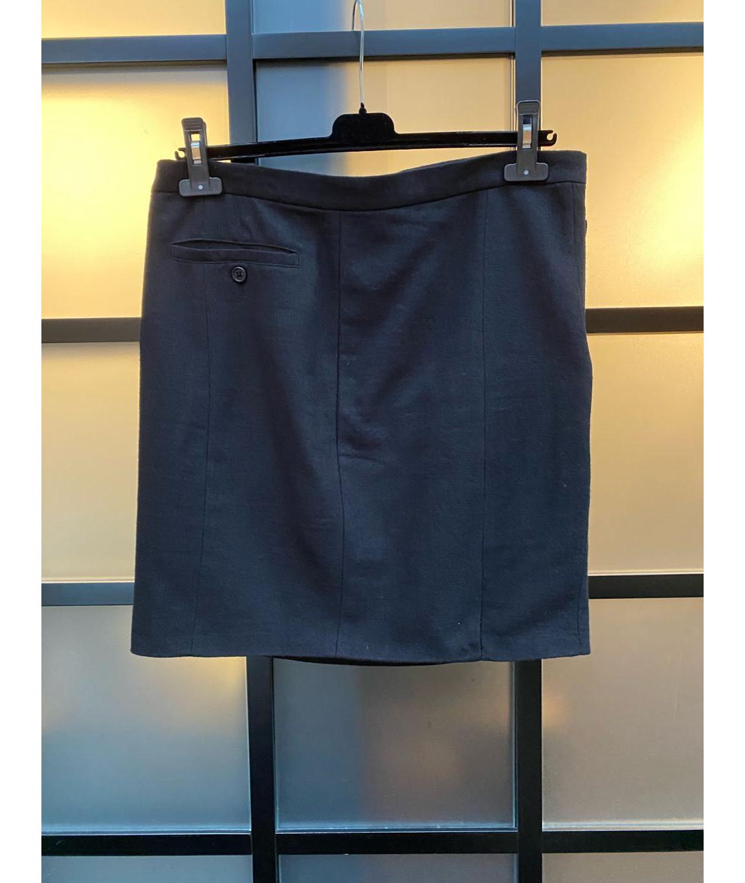 ANN DEMEULEMEESTER Черная шерстяная юбка мини, фото 2