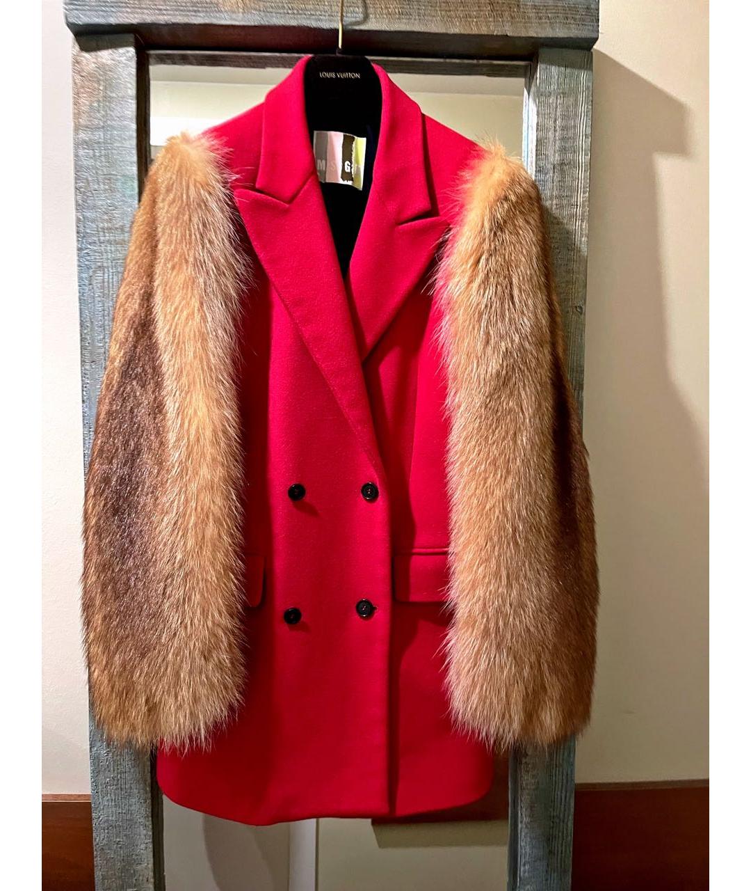 MSGM Красное шерстяное пальто, фото 6