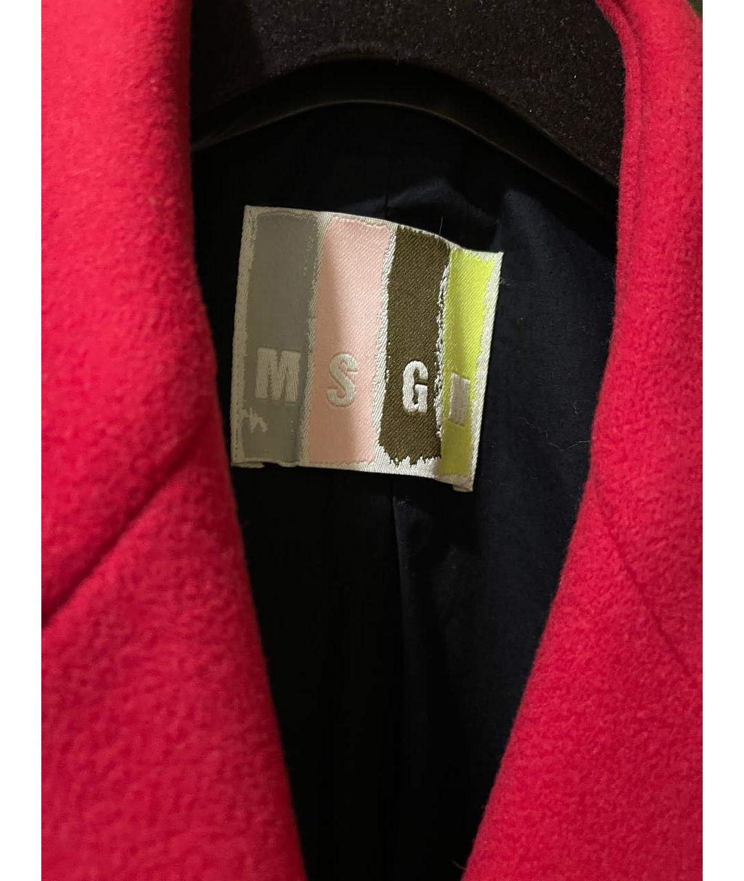 MSGM Красное шерстяное пальто, фото 3