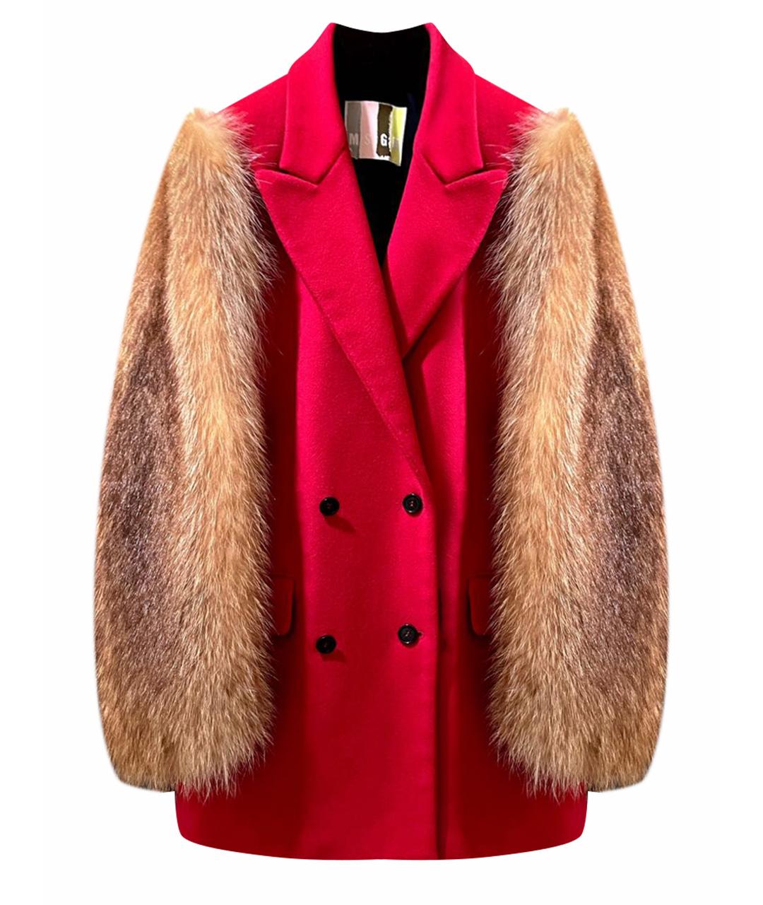 MSGM Красное шерстяное пальто, фото 1