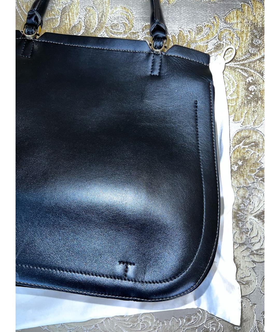 FURLA Черная кожаная сумка с короткими ручками, фото 3