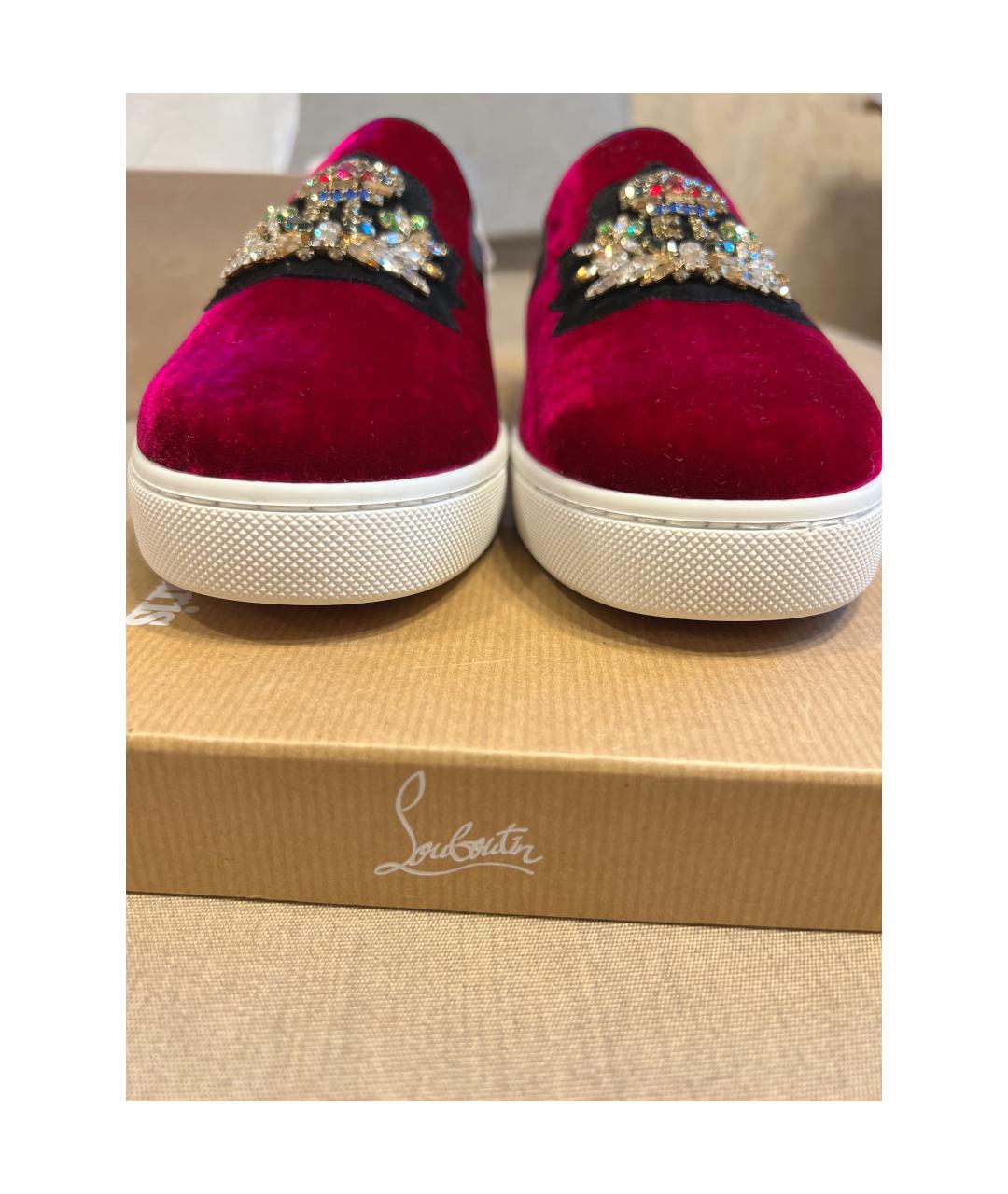CHRISTIAN LOUBOUTIN Фиолетовые бархатные лоферы, фото 5