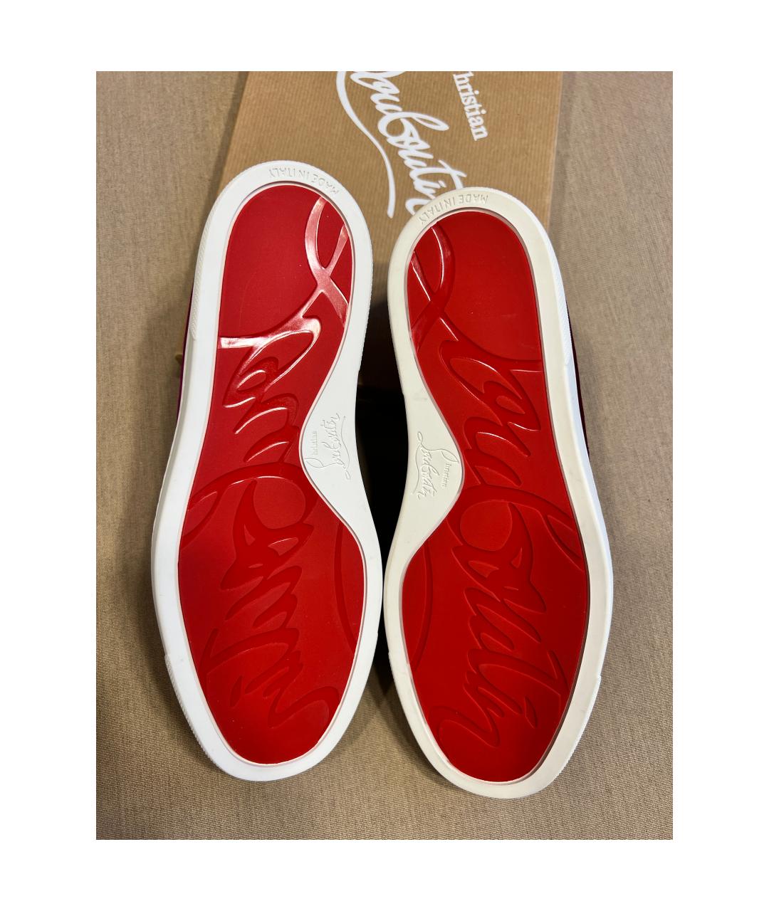 CHRISTIAN LOUBOUTIN Фиолетовые бархатные лоферы, фото 6