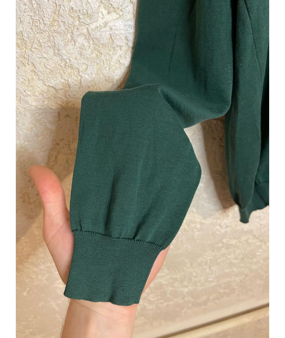 MALO Зеленый хлопковый джемпер / свитер, фото 3