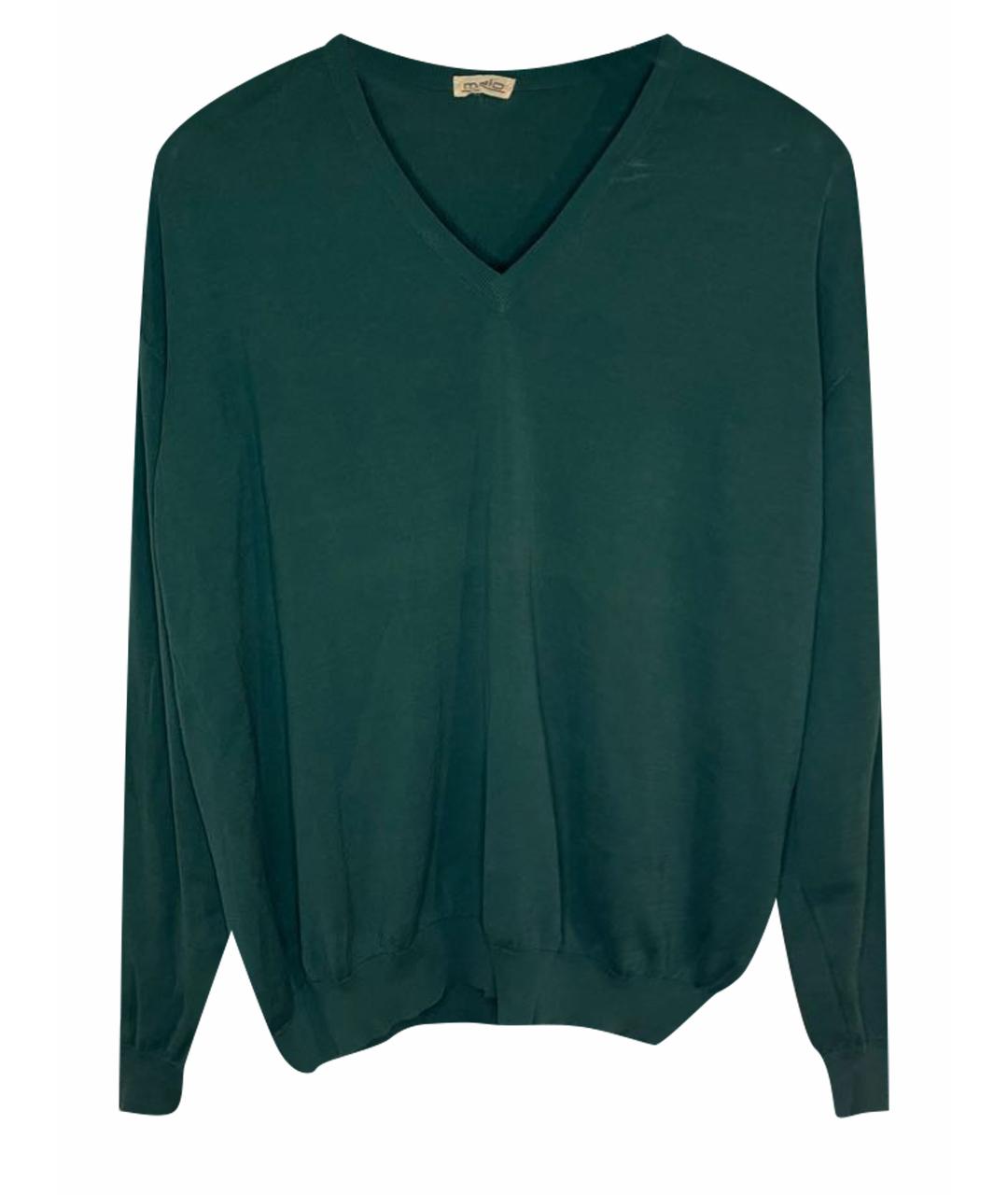 MALO Зеленый хлопковый джемпер / свитер, фото 1