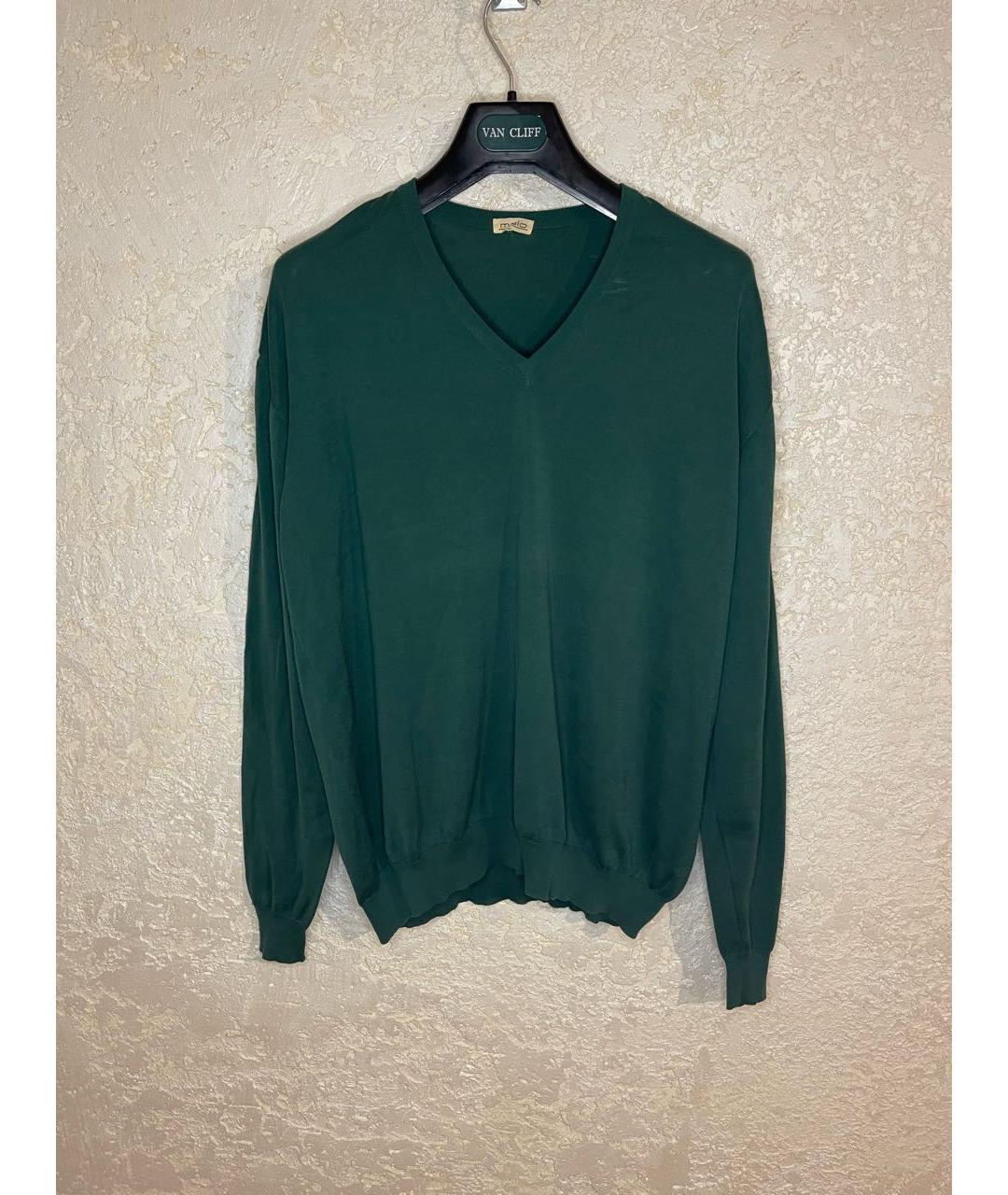 MALO Зеленый хлопковый джемпер / свитер, фото 5