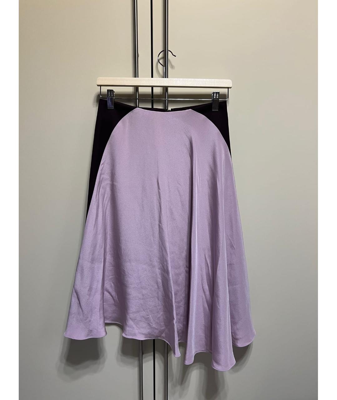 3.1 PHILLIP LIM Фиолетовая шелковая юбка миди, фото 4