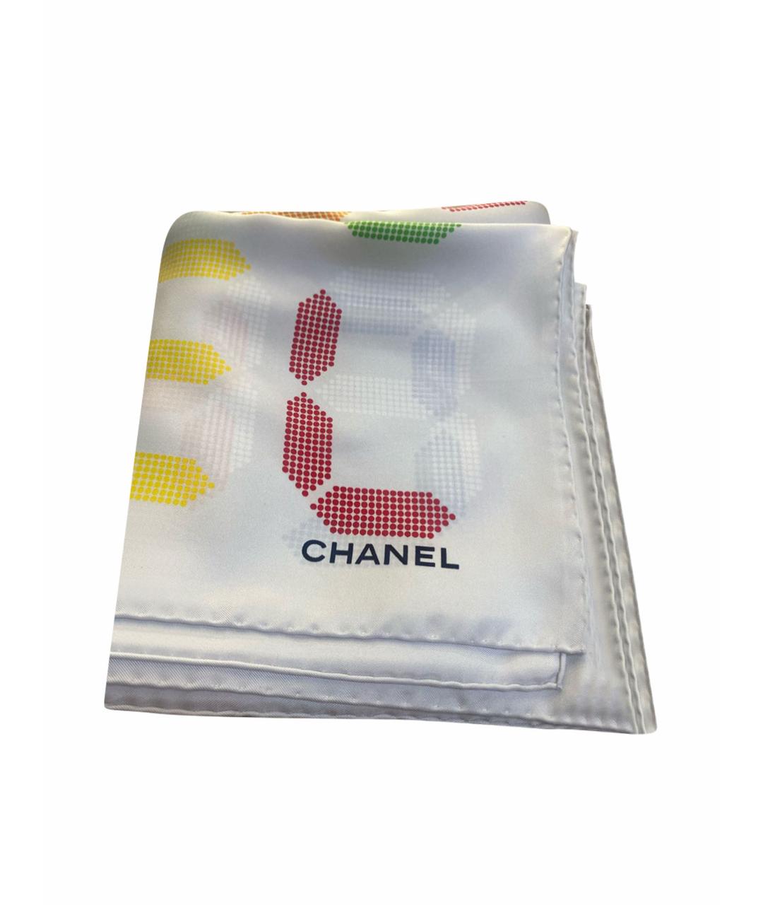 CHANEL PRE-OWNED Белый шелковый платок, фото 1