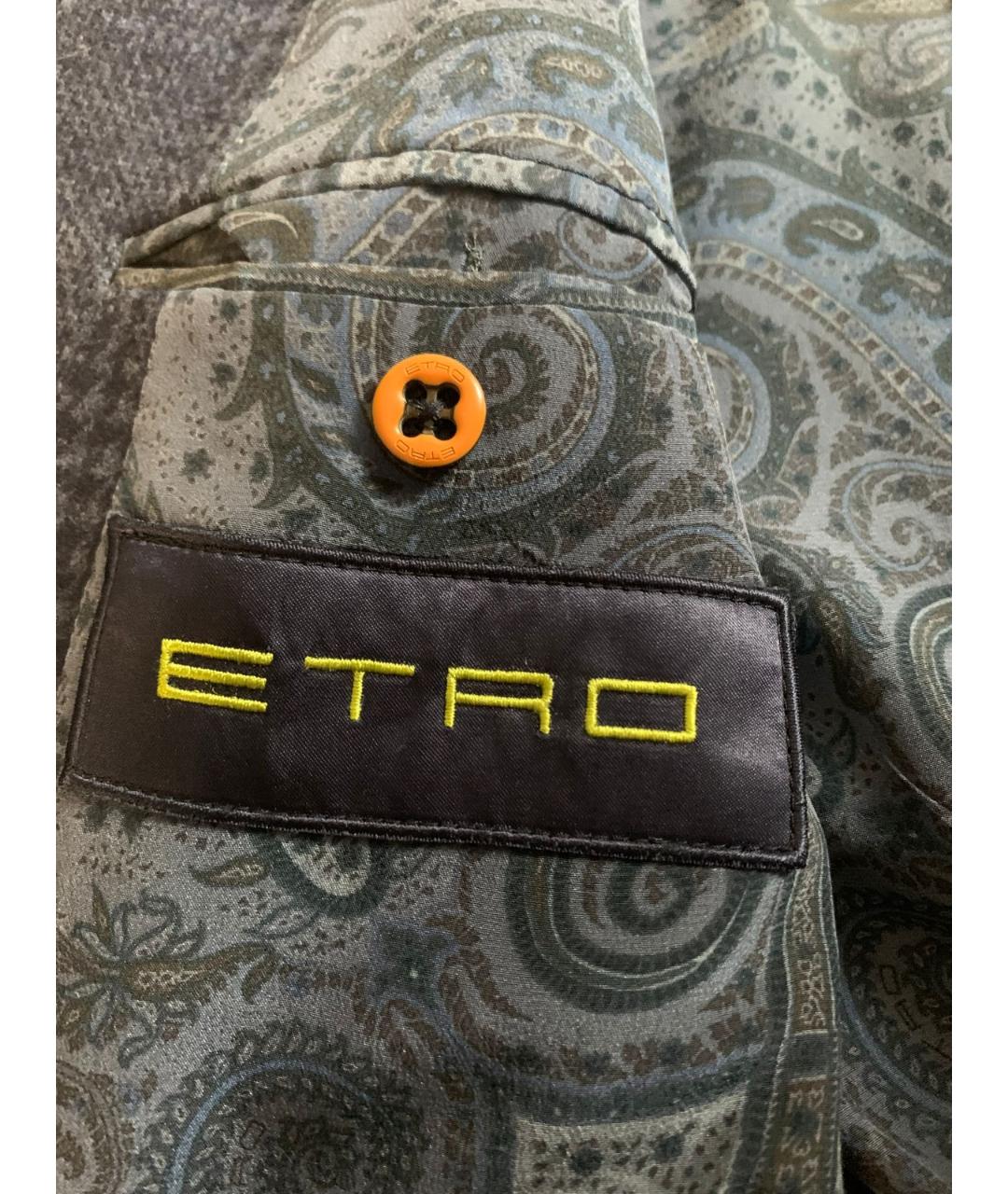 ETRO Темно-синий хлопковый пиджак, фото 3
