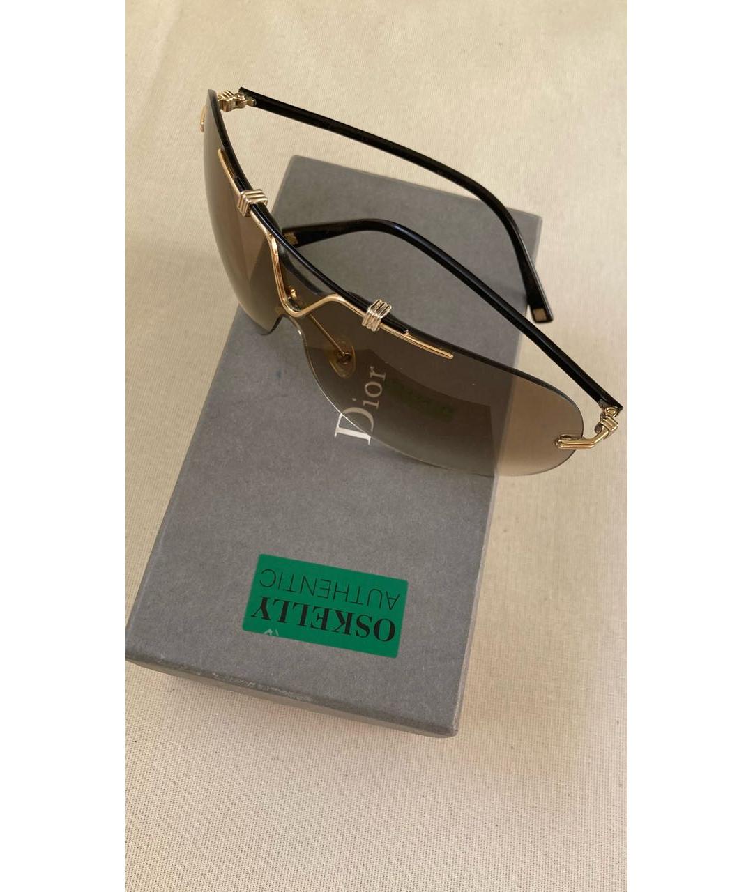 CHRISTIAN DIOR Коричневые пластиковые солнцезащитные очки, фото 8