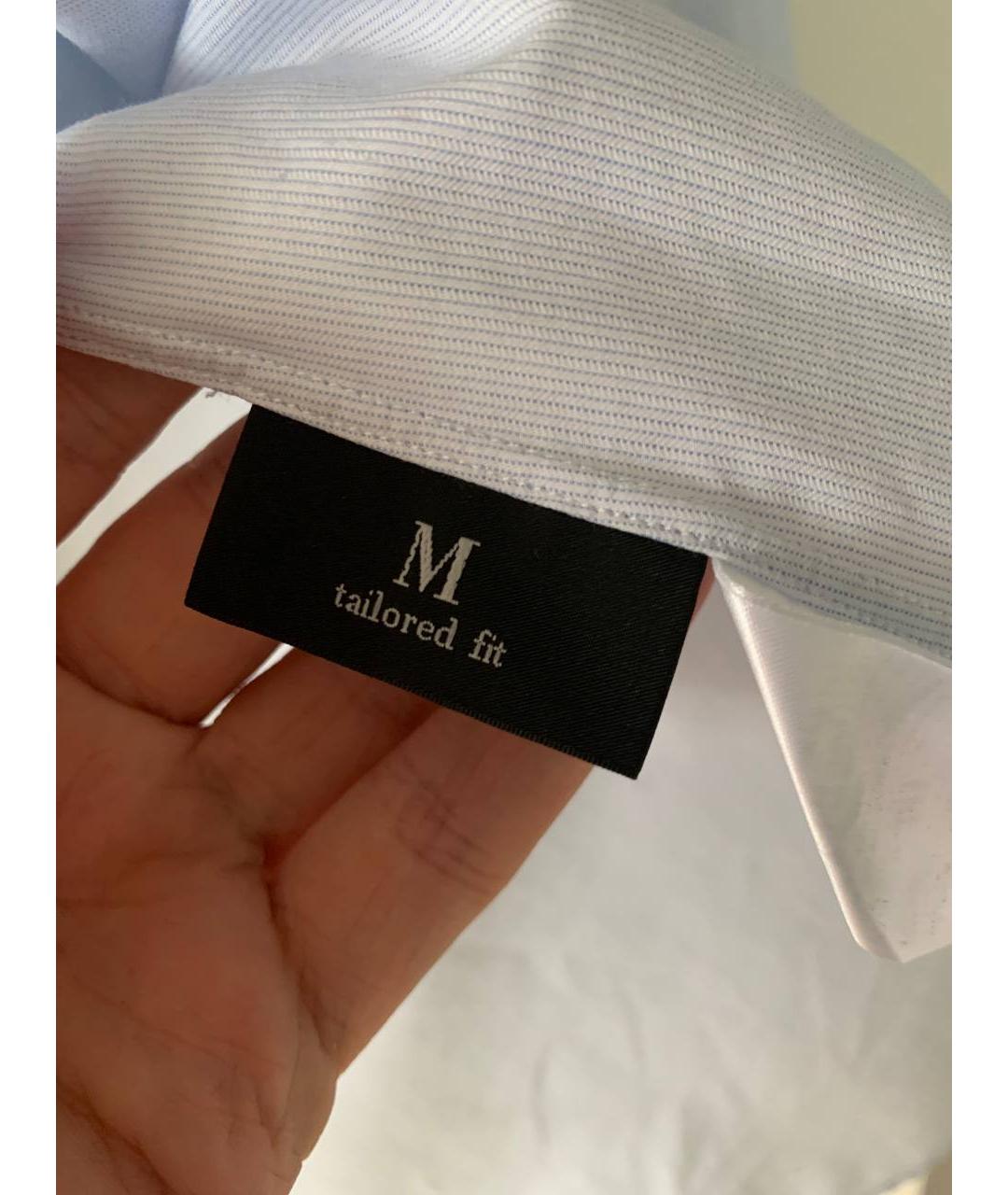 ERMENEGILDO ZEGNA Голубая хлопковая классическая рубашка, фото 4