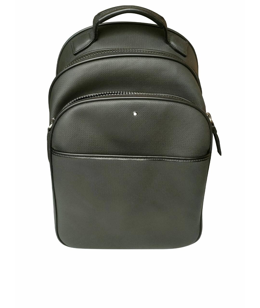 MONTBLANC Черный кожаный рюкзак, фото 1
