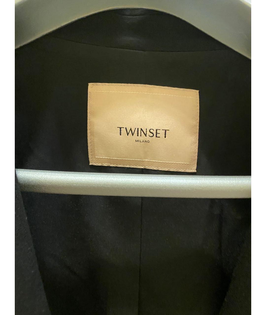TWIN-SET Черный вискозный жакет/пиджак, фото 4
