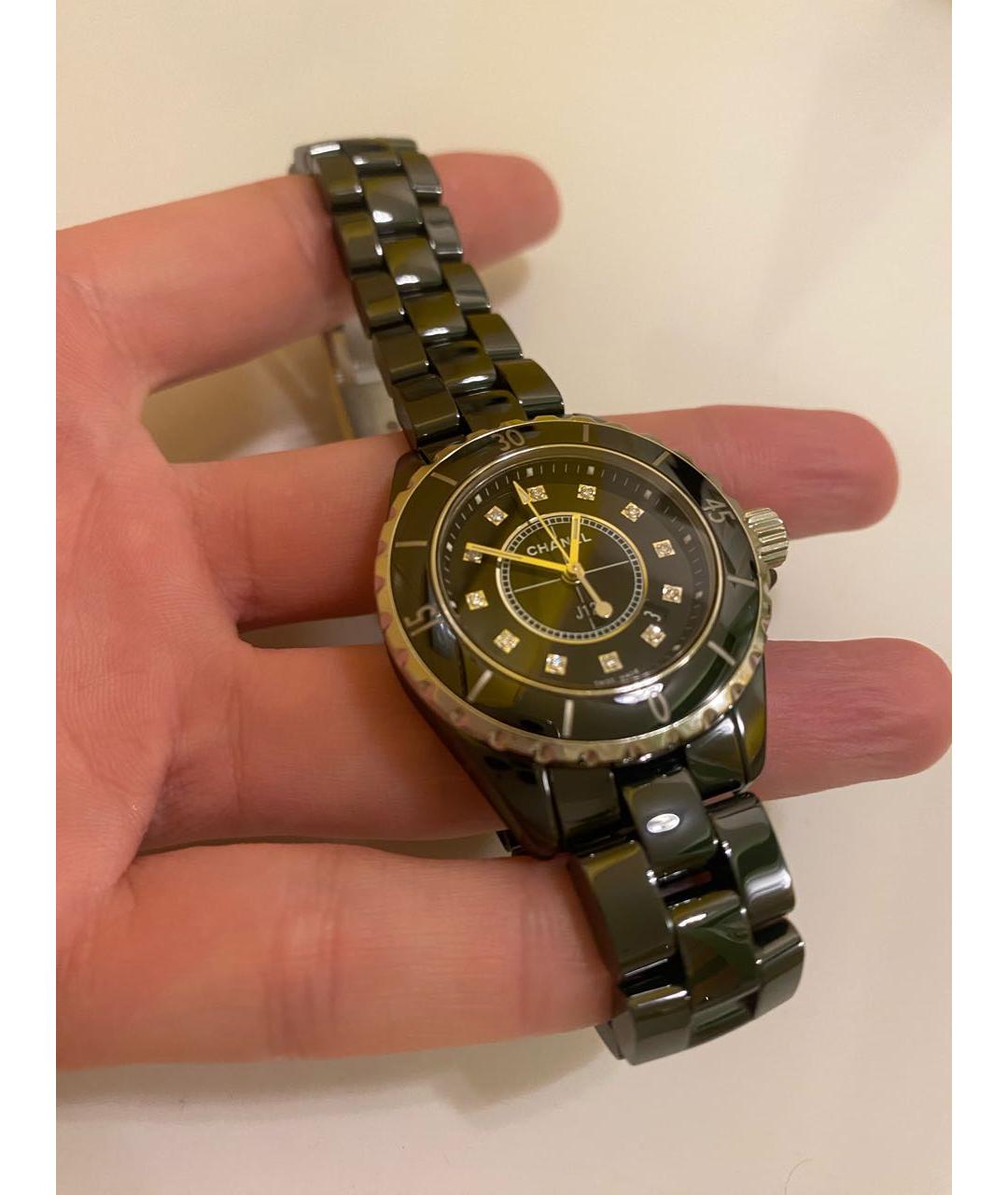 CHANEL PRE-OWNED Черные керамические часы, фото 3