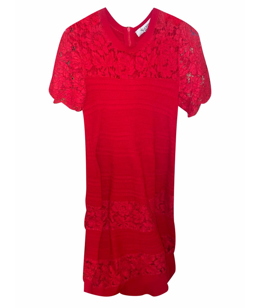 VALENTINO Красное вискозное вечернее платье, фото 1