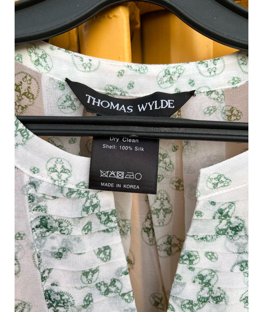 THOMAS WYLDE Белое шифоновое коктейльное платье, фото 4