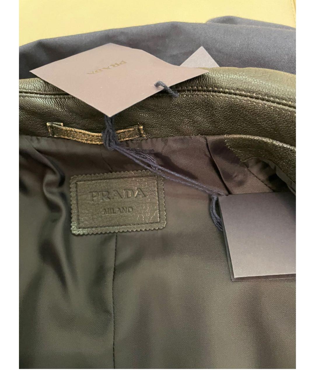 PRADA Коричневый кожаный жакет/пиджак, фото 7