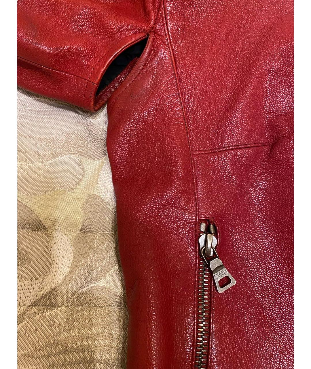 PRADA Красная кожаная куртка, фото 5