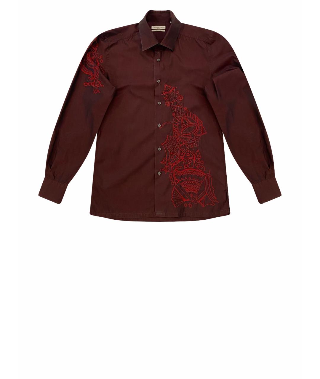 CHRISTIAN LACROIX Бордовая хлопковая кэжуал рубашка, фото 1