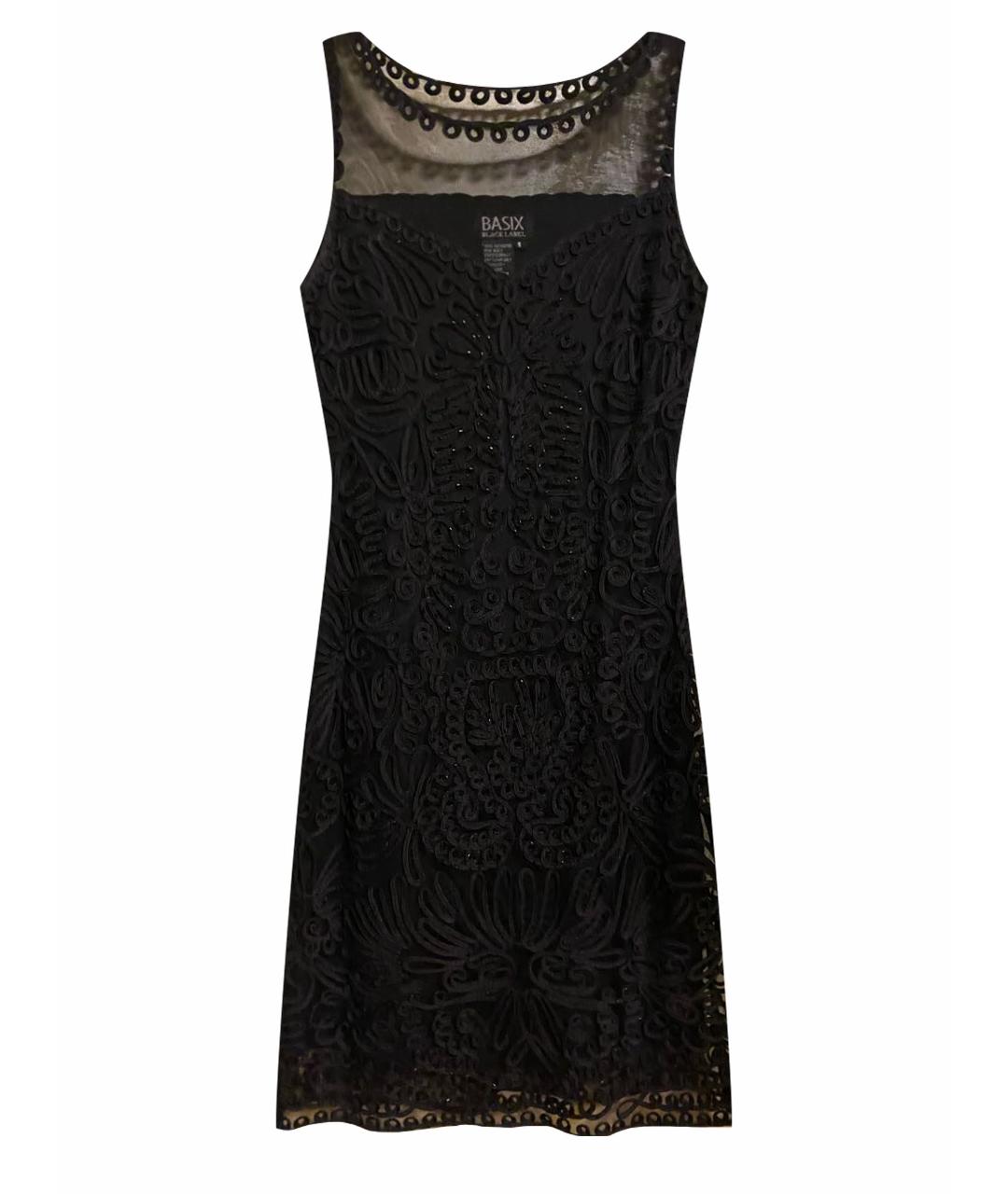 BASIX Черное полиэстеровое коктейльное платье, фото 1