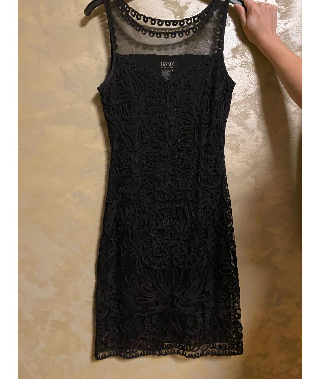 BASIX Черное полиэстеровое коктейльное платье, фото 6