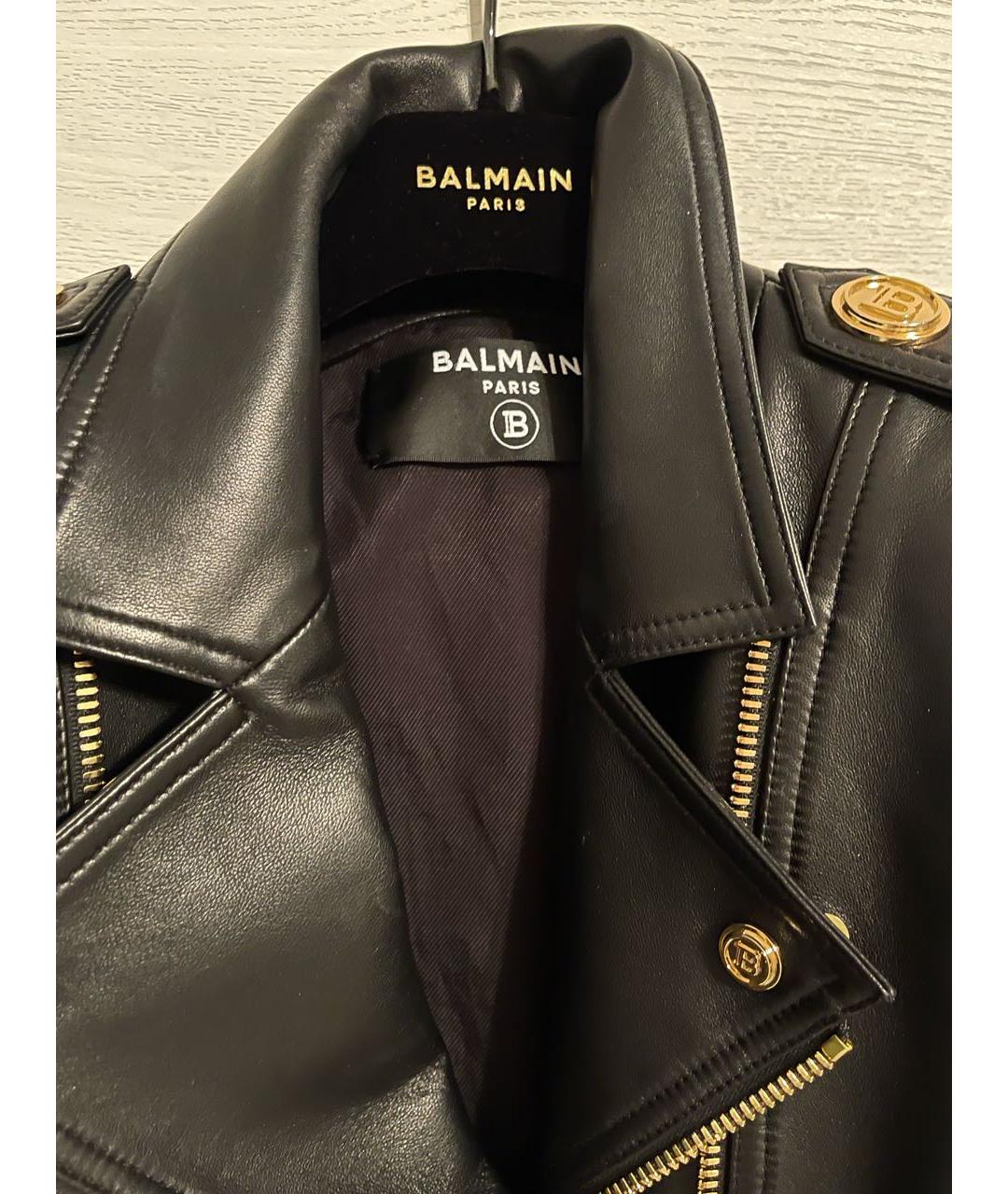 BALMAIN Черная кожаная куртка, фото 4