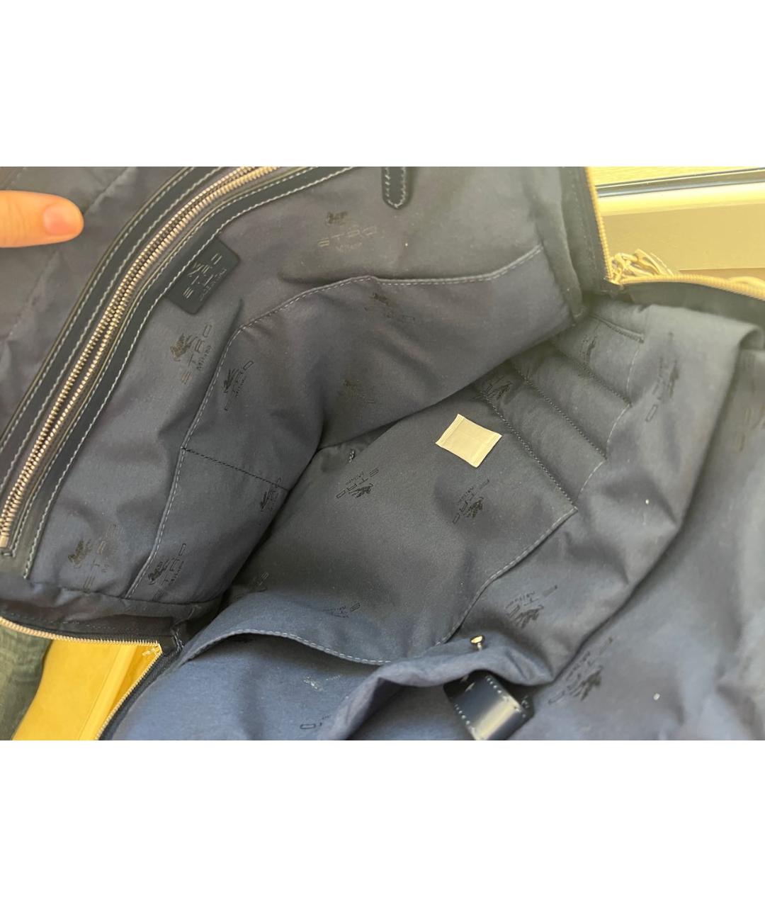 ETRO Синий кожаный портфель, фото 5