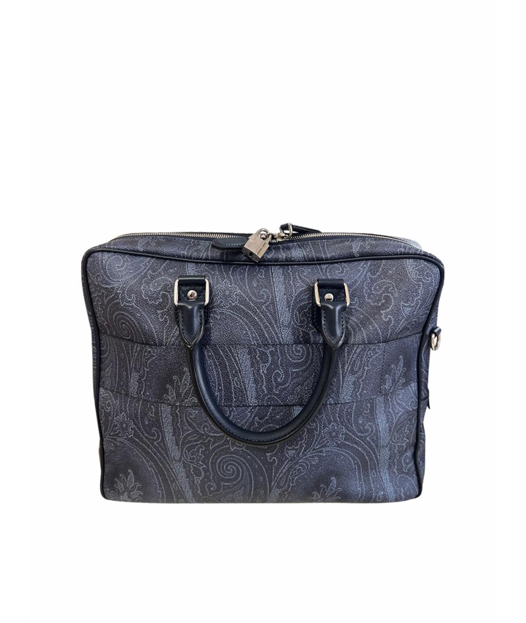 ETRO Синий кожаный портфель, фото 1
