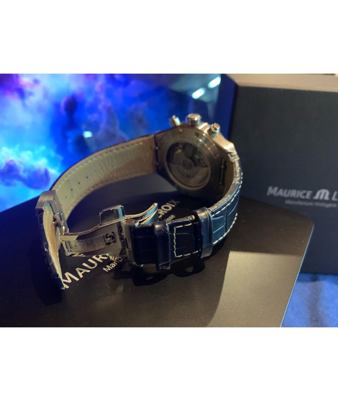 MAURICE LACROIX Синие стальные часы, фото 3
