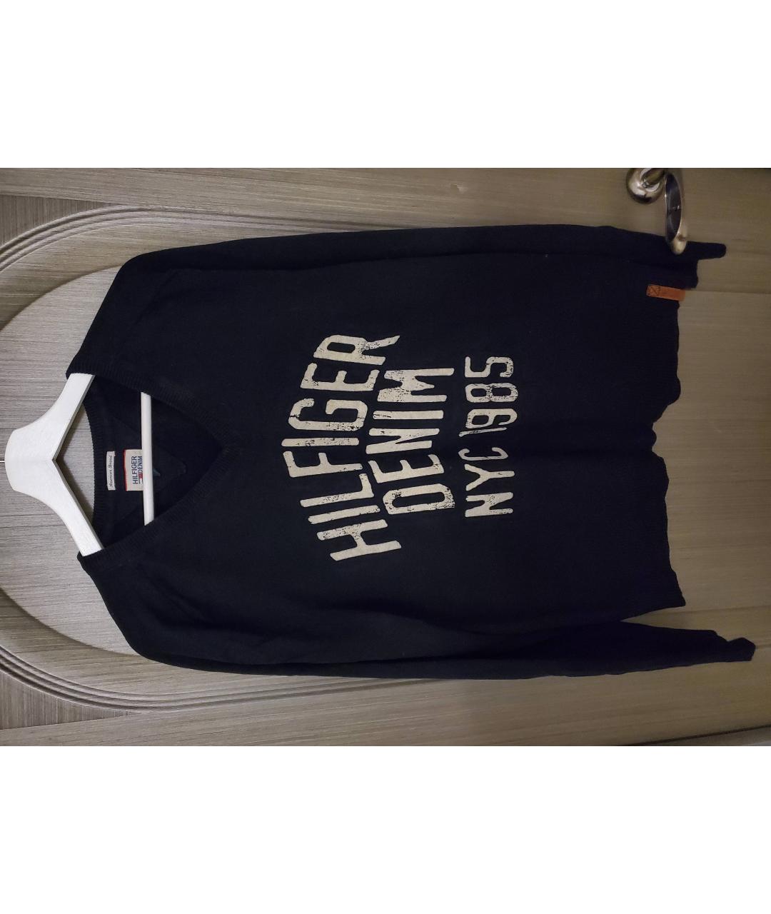 HILFIGER COLLECTION Черный хлопковый джемпер / свитер, фото 5