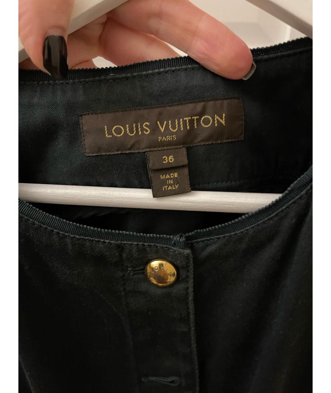 LOUIS VUITTON Зеленые хлопко-эластановое повседневное платье, фото 3