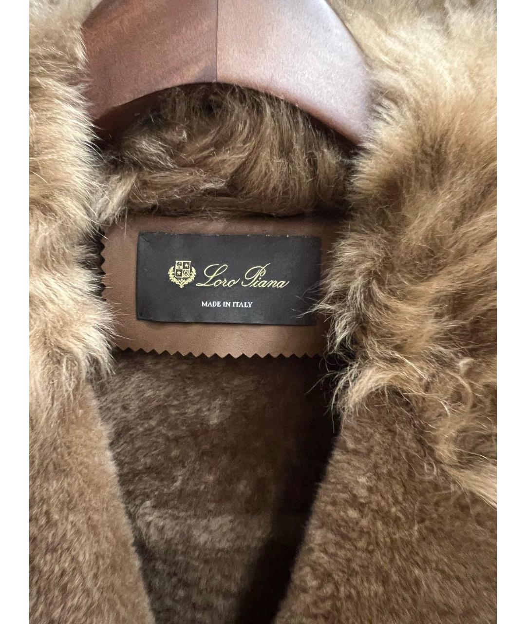 LORO PIANA Коричневая шерстяная дубленка, фото 3