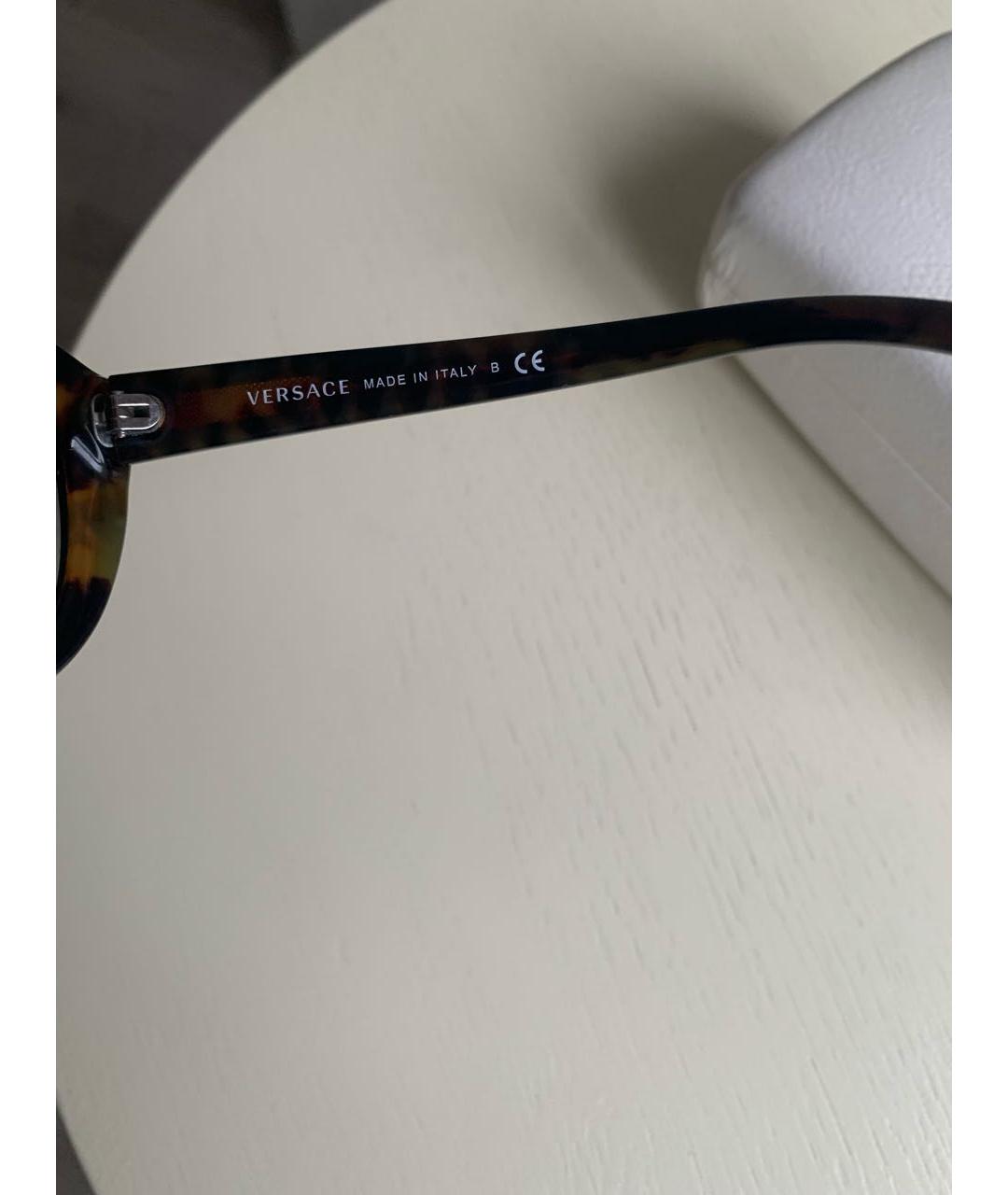 VERSACE Коричневые пластиковые солнцезащитные очки, фото 4