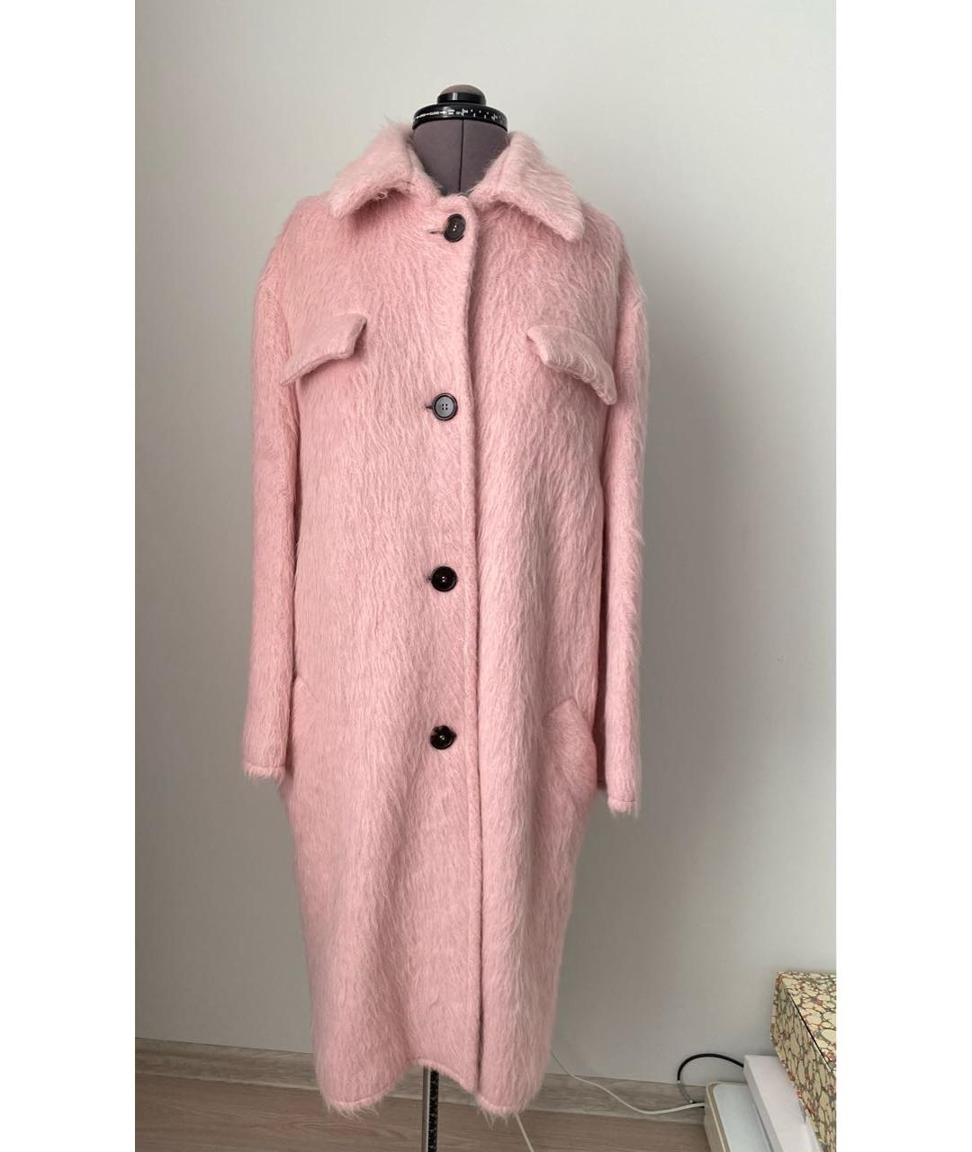 MARNI Розовое шерстяное пальто, фото 8