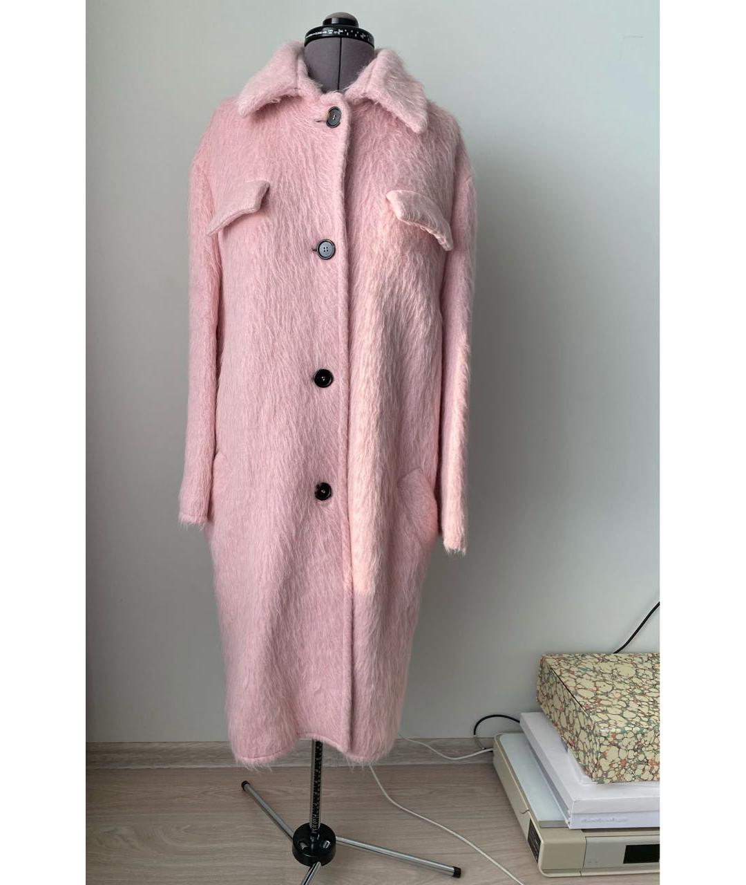 MARNI Розовое шерстяное пальто, фото 6