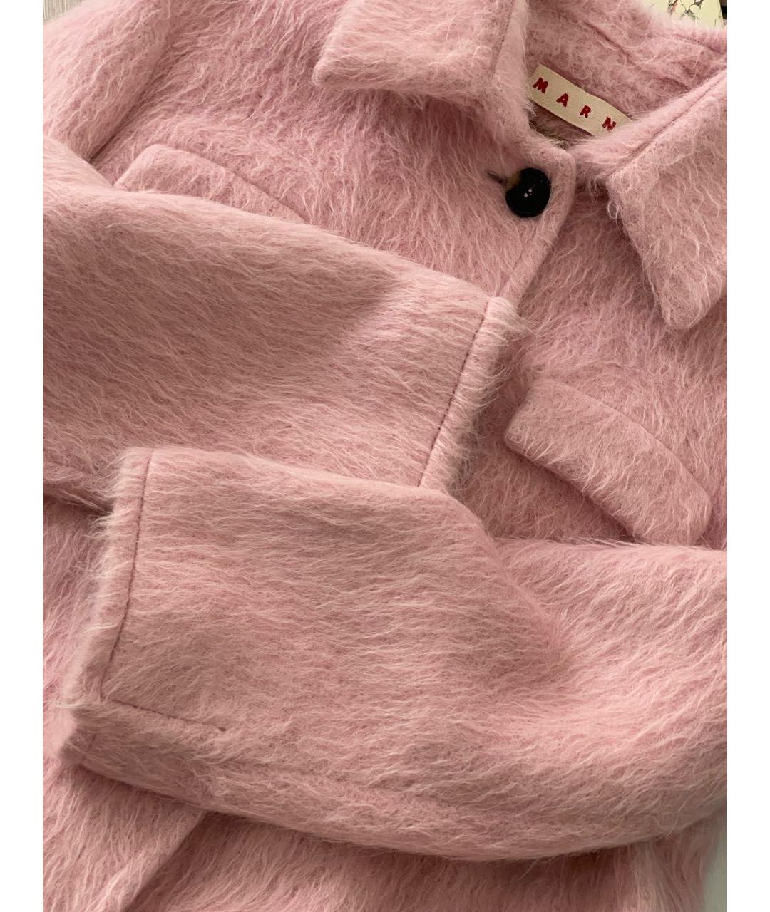 MARNI Розовое шерстяное пальто, фото 7