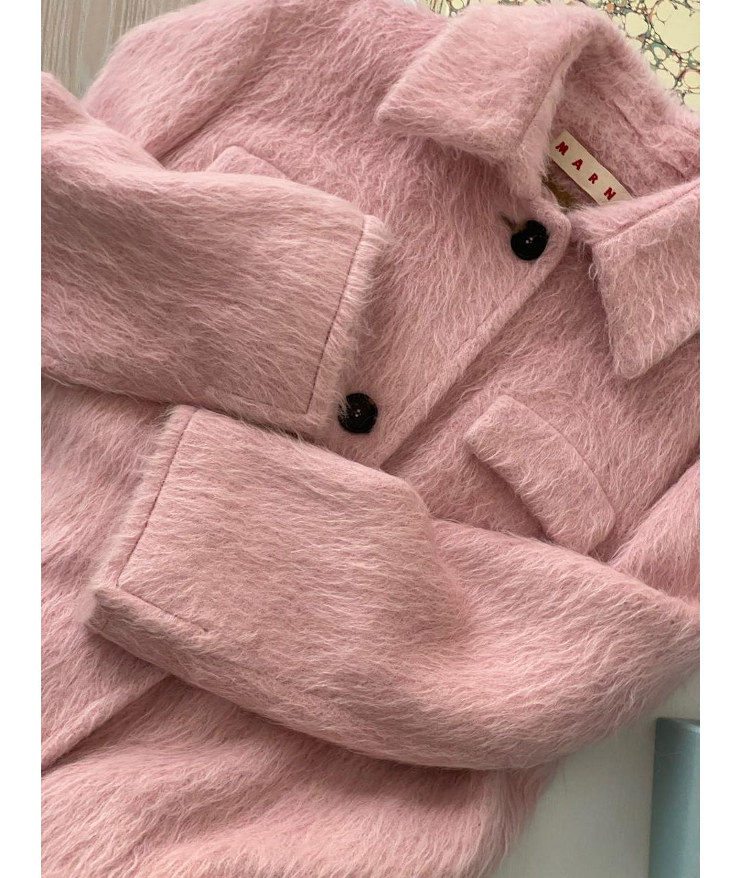 MARNI Розовое шерстяное пальто, фото 3
