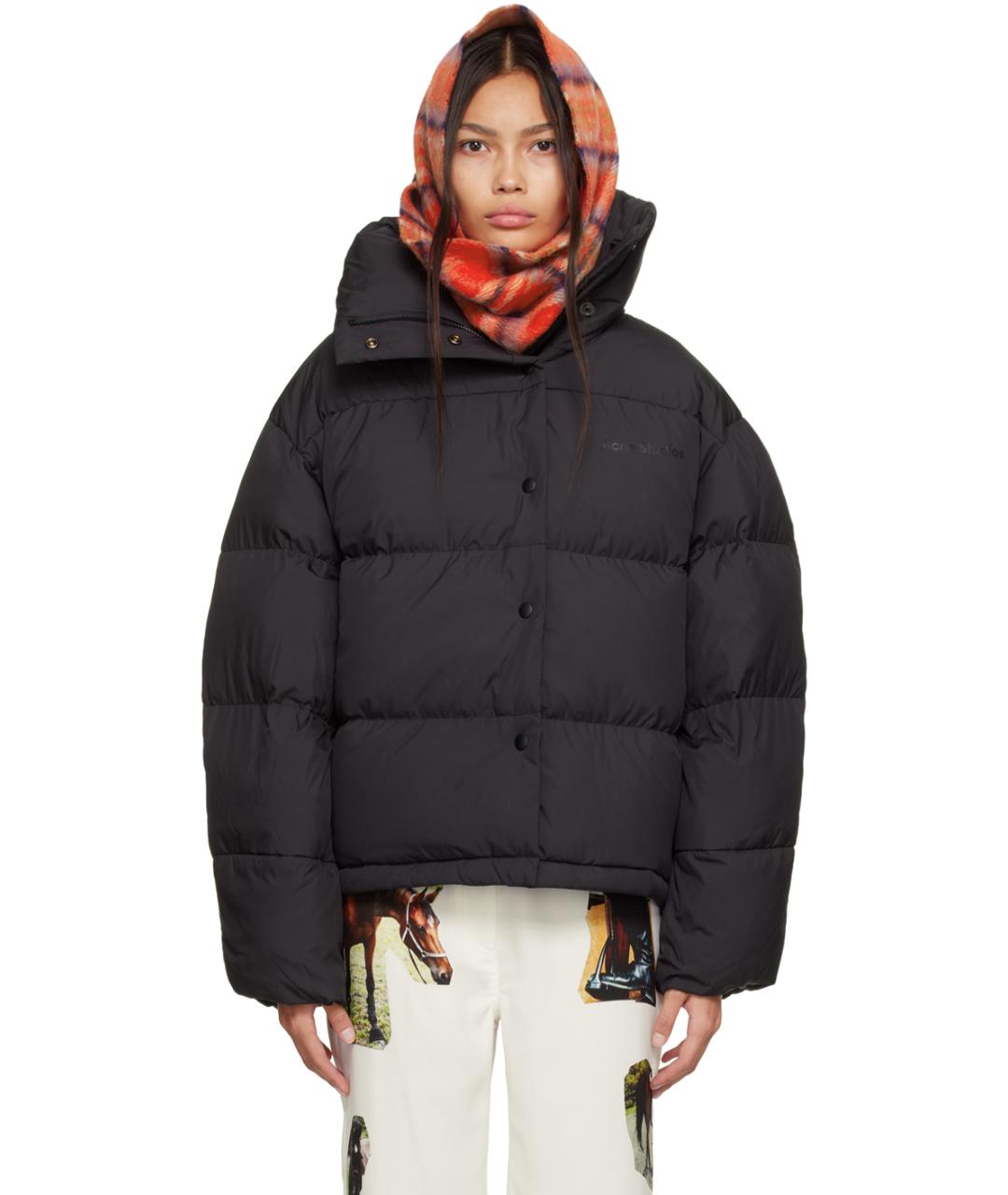 ACNE STUDIOS Черный синтетический пуховик, фото 3